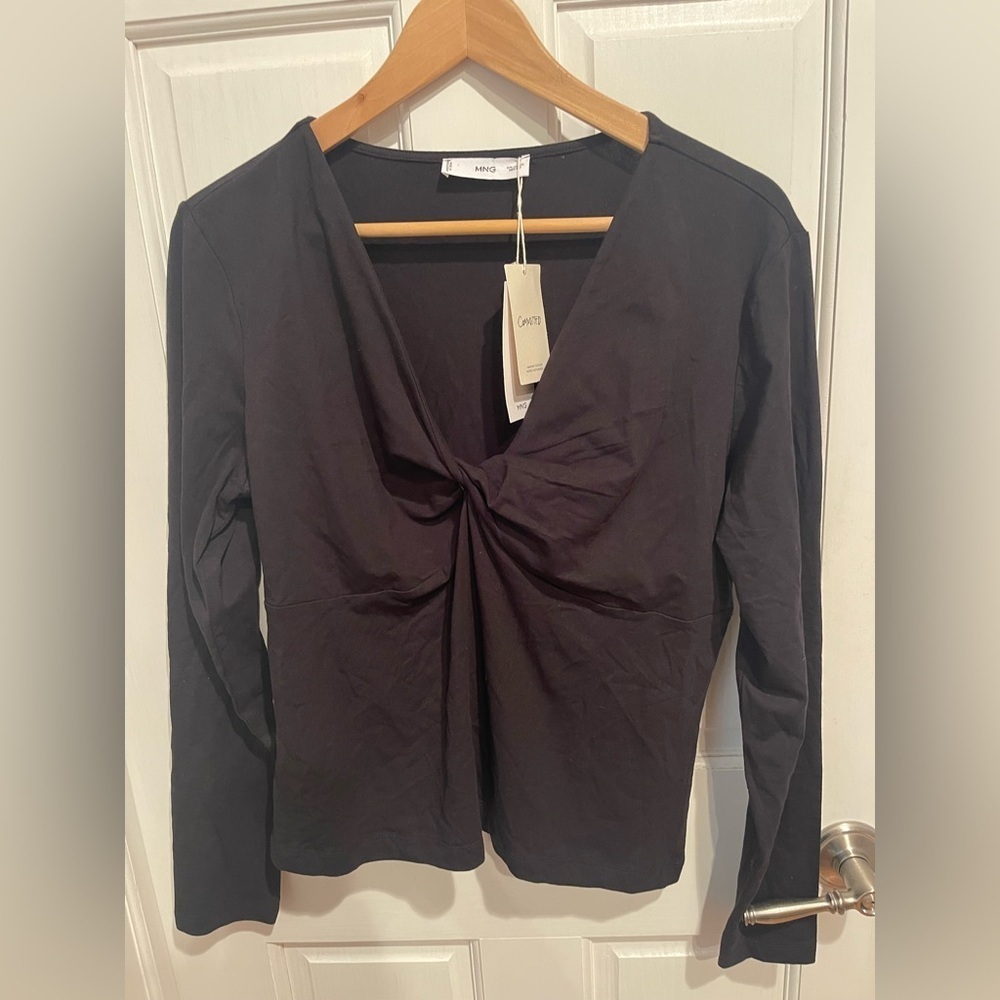 Mango Elegant Black Knot Front Blouse 3XL